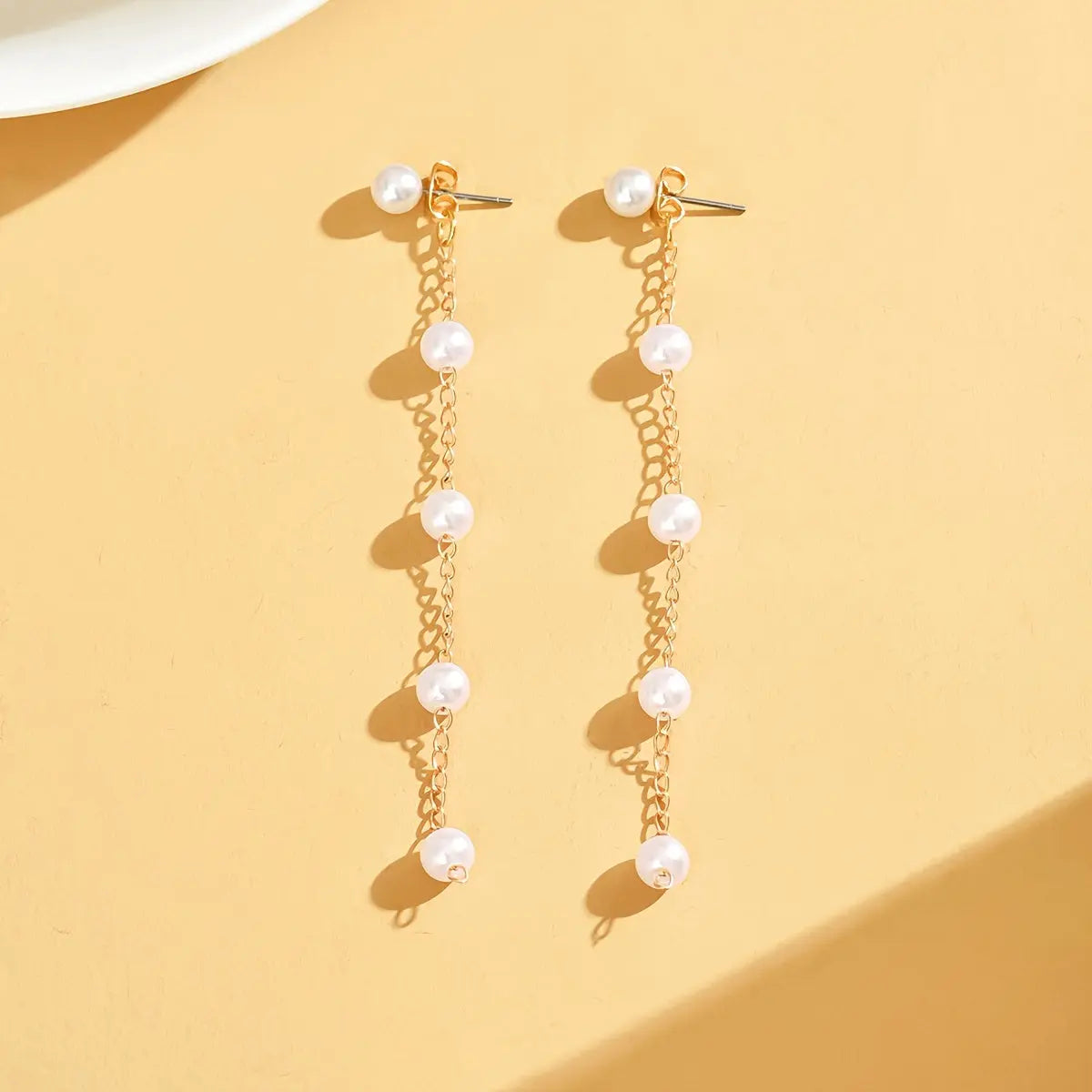 1 Pair Faux Pearl Earrings For Women Faux Pearl Tassel Drop Earrings Elegant Long Dangle Earrings Wedding Pendant Earrings all beauty