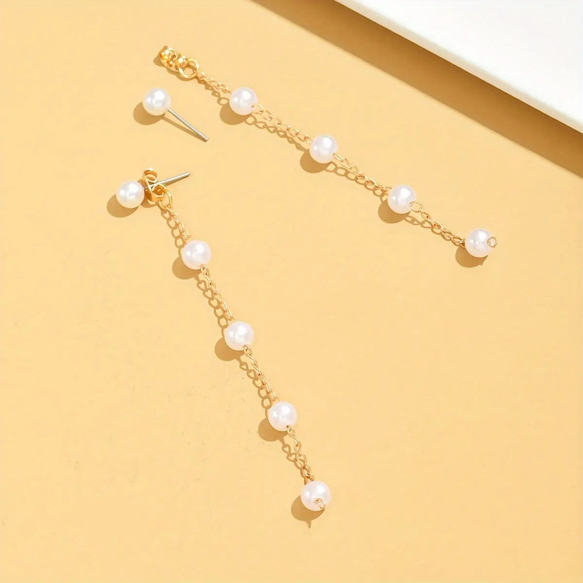 1 Pair Faux Pearl Earrings For Women Faux Pearl Tassel Drop Earrings Elegant Long Dangle Earrings Wedding Pendant Earrings all beauty