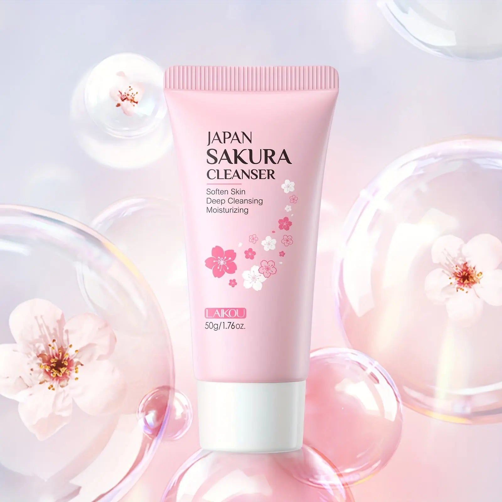 1pc Sakura Facial Cleanser, Foam Facial Cleanser, Deep Cleaning Moisturizing Cleanser all beauty