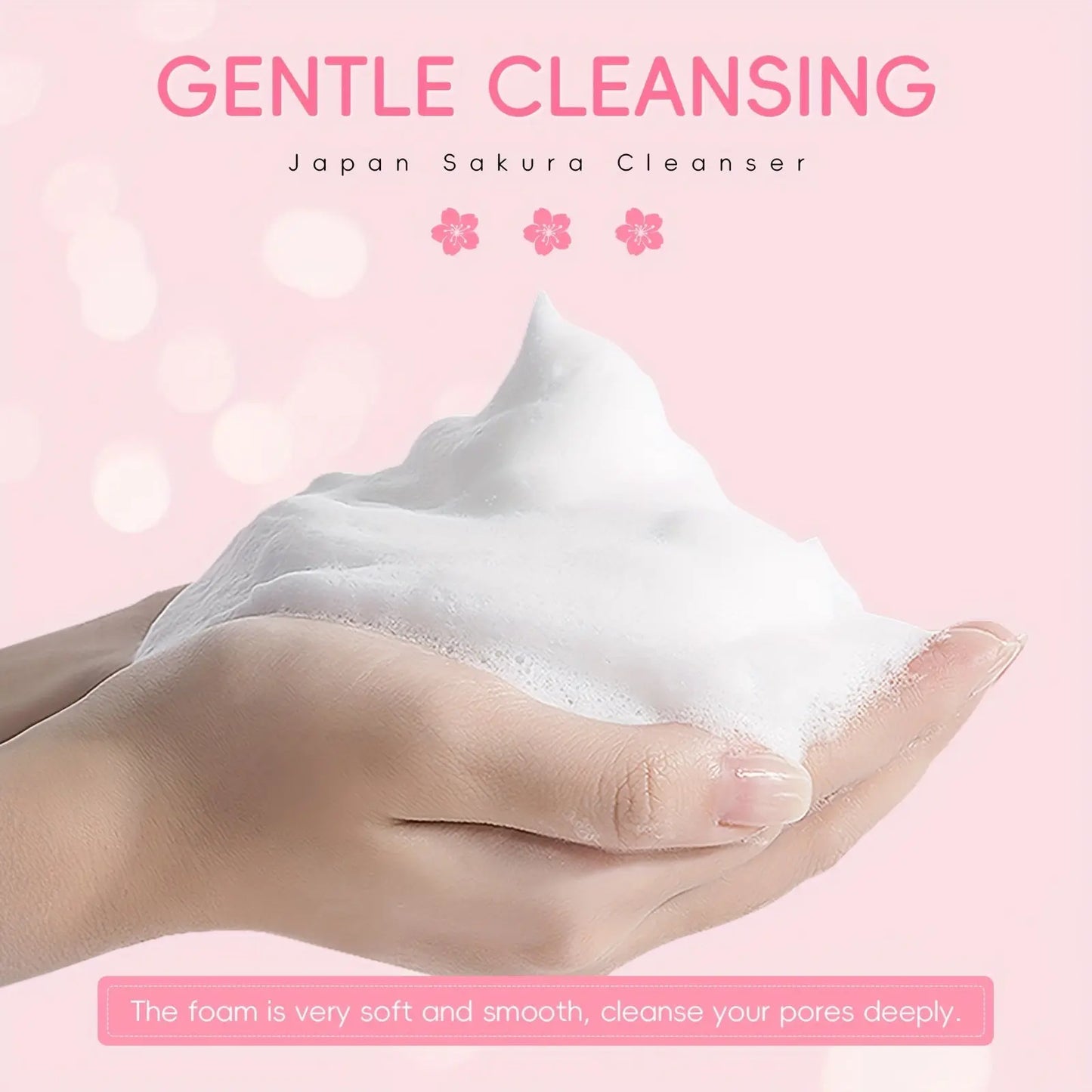 1pc Sakura Facial Cleanser, Foam Facial Cleanser, Deep Cleaning Moisturizing Cleanser all beauty