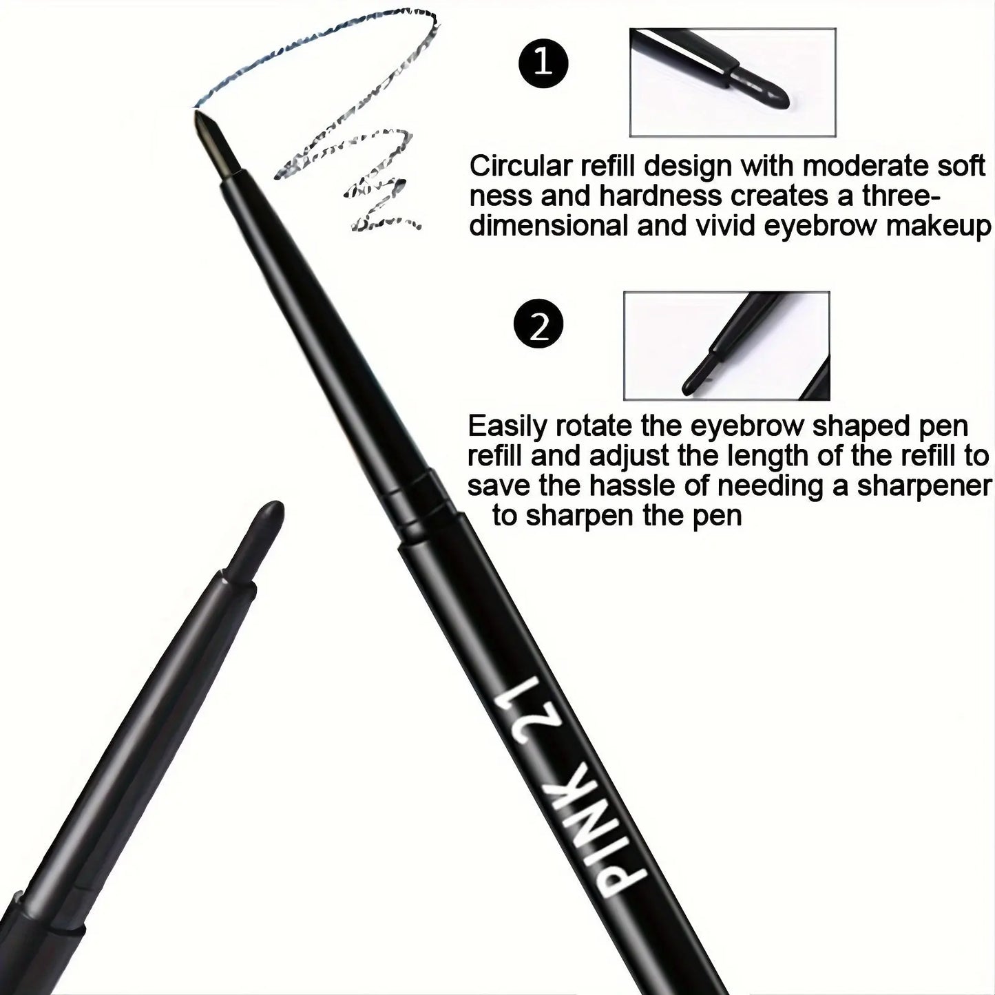 3pcs Black Eyeliner Pencils - Waterproof, Sweatproof & Smudge-Proof with Easy Twist Application for Flawless Eye Makeup all beauty