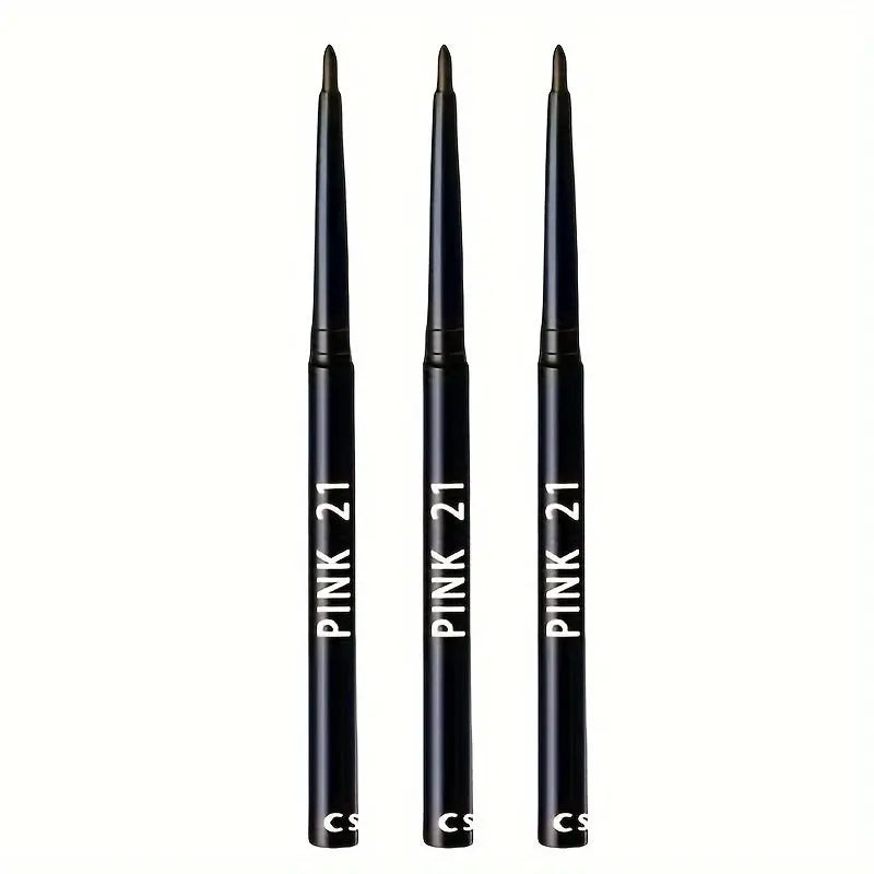 3pcs Black Eyeliner Pencils - Waterproof, Sweatproof & Smudge-Proof with Easy Twist Application for Flawless Eye Makeup all beauty