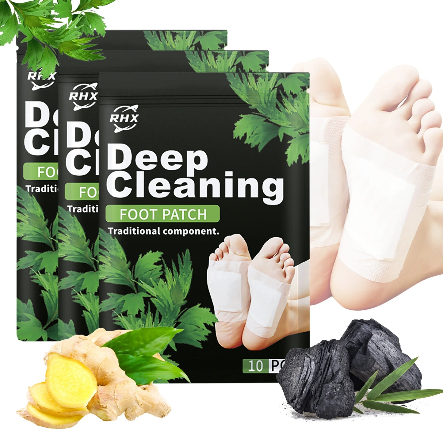 All Beauty, 10pcs Deep Cleansing Foot Pads with Natural Bamboo Vinegar & Ginger Powder - Odorless, Relaxing Adhesive Patches for Relax all beauty