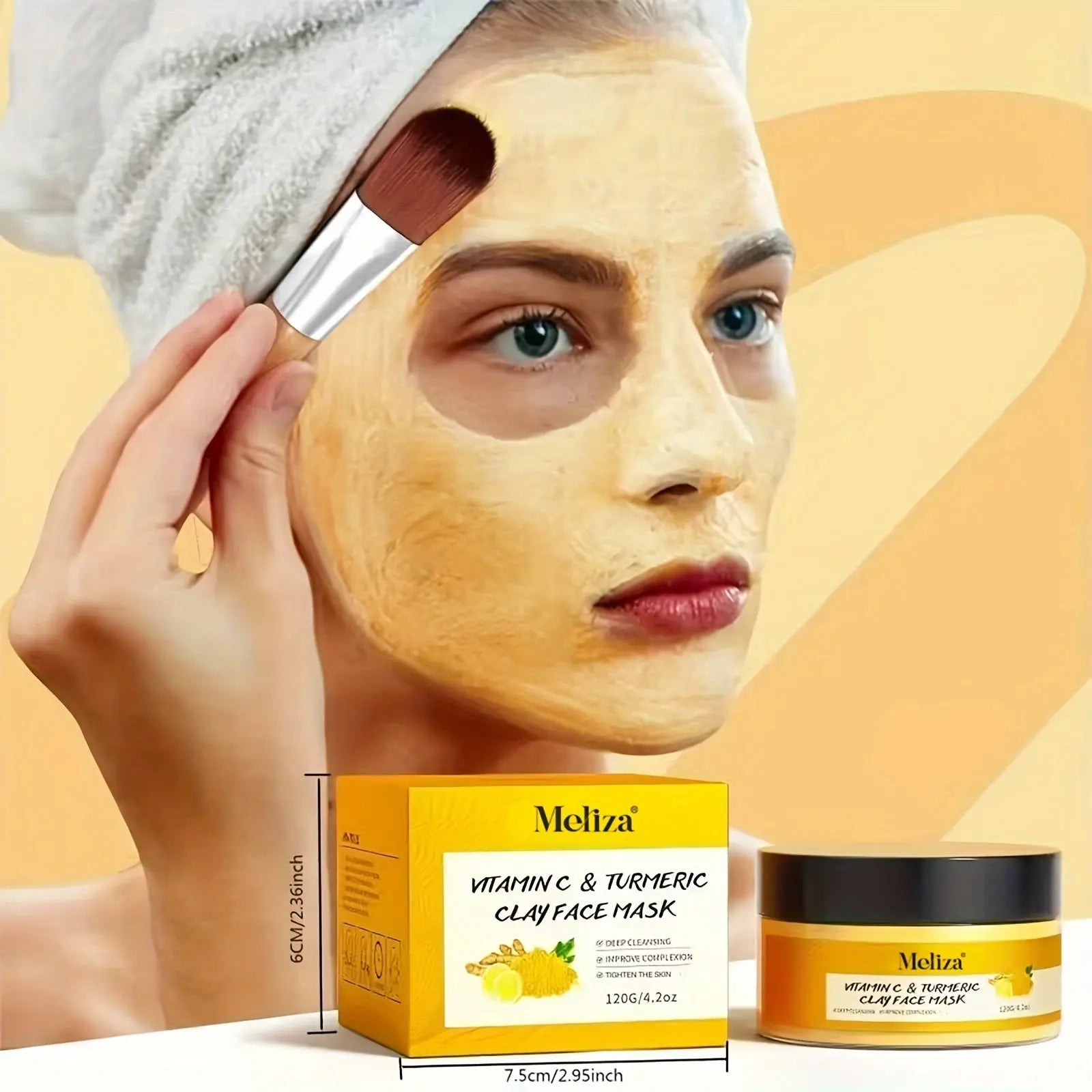 All beauty introduces you 120g turmeric Vitamin C Cleansing Mask Turmeric Mud Mask Deep Cleansing Mask Vitamin C Mask New Year's Valentine's Day gift all beauty