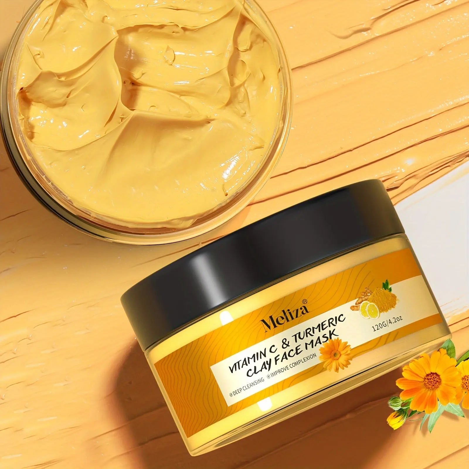 All beauty introduces you 120g turmeric Vitamin C Cleansing Mask Turmeric Mud Mask Deep Cleansing Mask Vitamin C Mask New Year's Valentine's Day gift all beauty