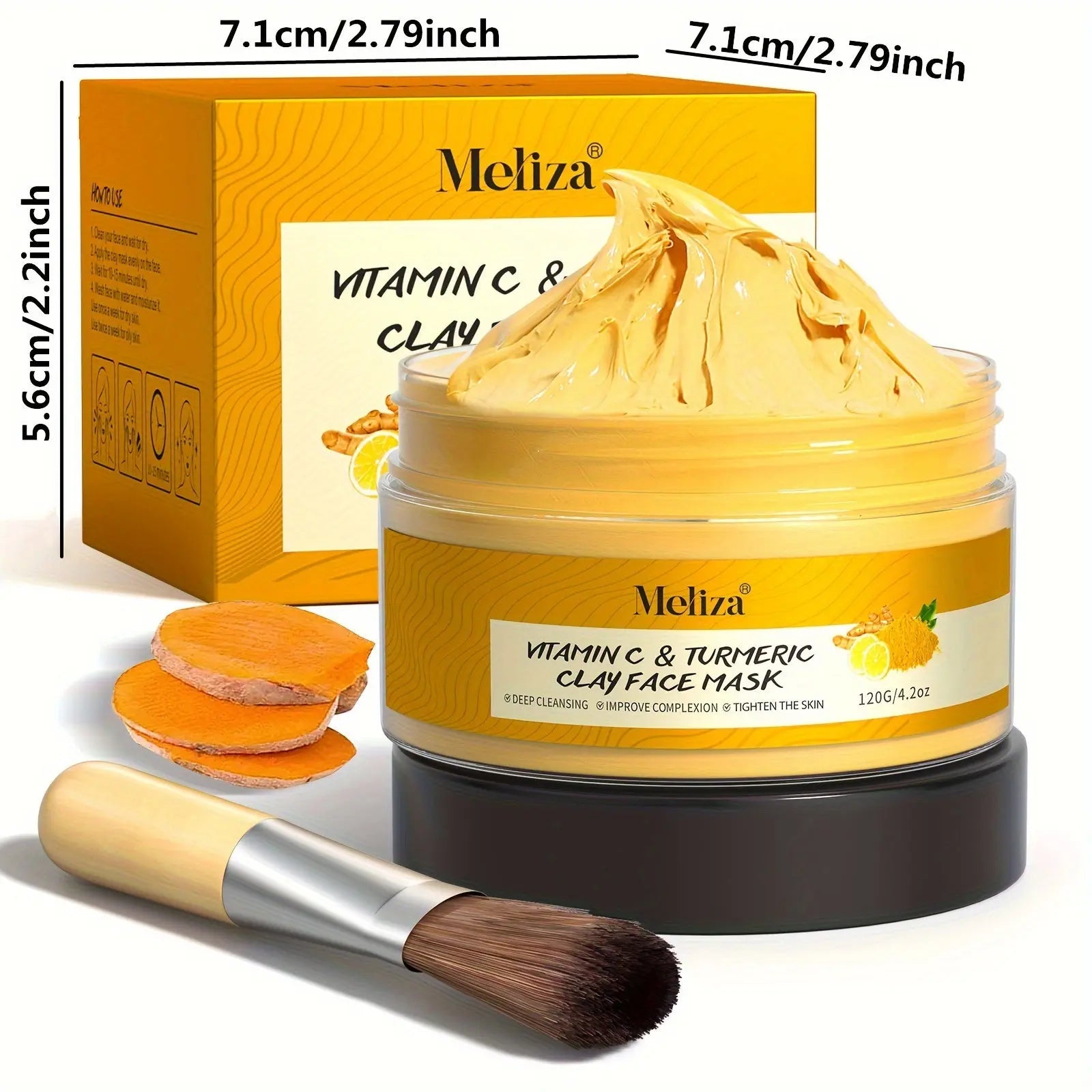 All beauty introduces you 120g turmeric Vitamin C Cleansing Mask Turmeric Mud Mask Deep Cleansing Mask Vitamin C Mask New Year's Valentine's Day gift all beauty