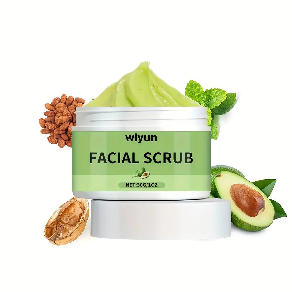 Avocado Facial Scrub Walnut Shell Gentle Exfoliation Deep Cleansing Men And Women Face And Body Universal Travel Portable all beauty