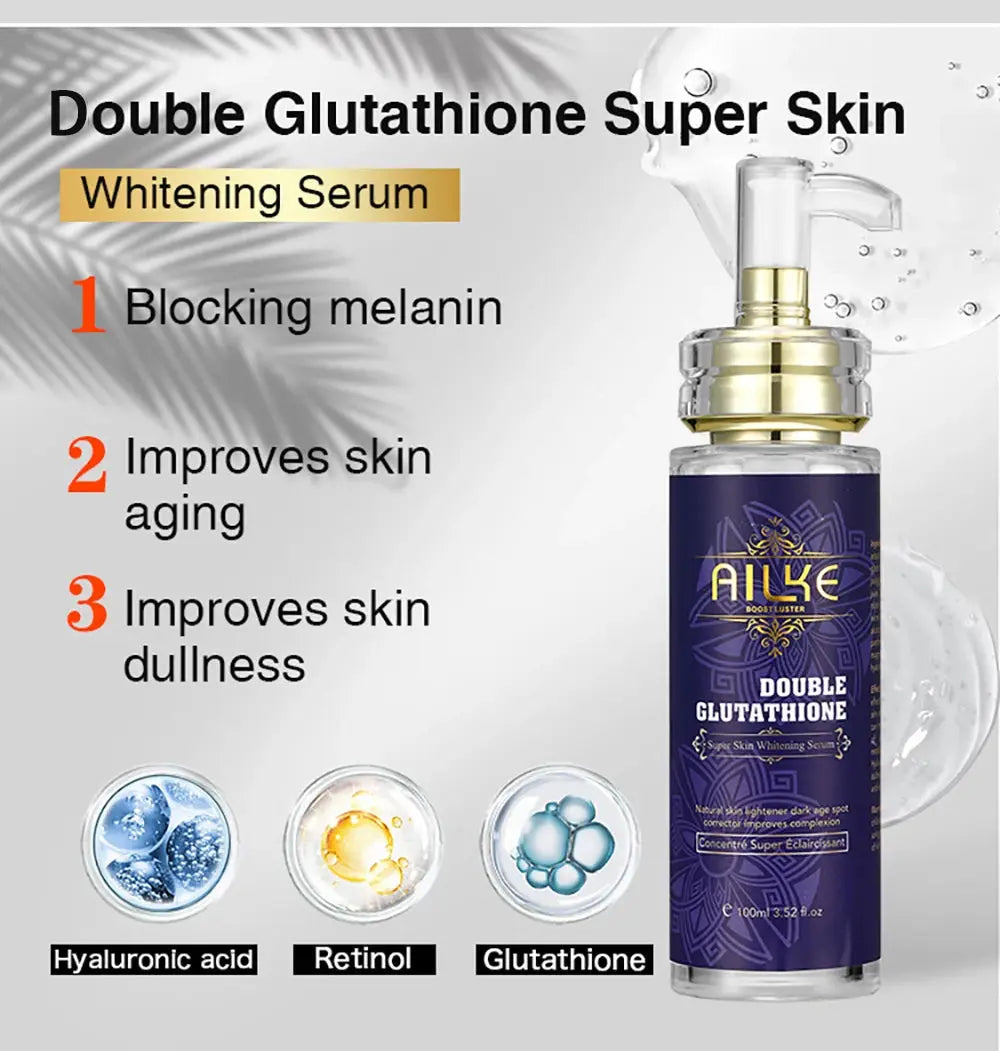 all beauty AILKE Bleaching Skin Care, With Double Glutathione, Lightening, Moisturizing, Remove Dark Spots, Melanin, Skin Glowing Face Care all beauty