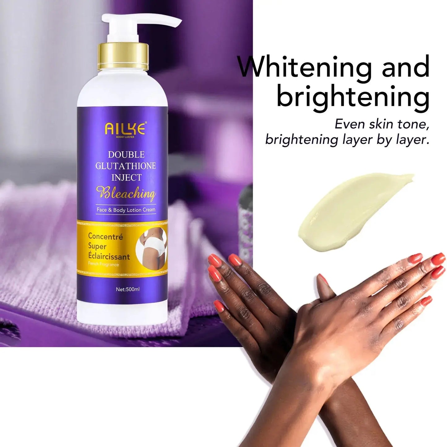 all beauty AILKE Bleaching Skin Care, With Double Glutathione, Lightening, Moisturizing, Remove Dark Spots, Melanin, Skin Glowing Face Care all beauty